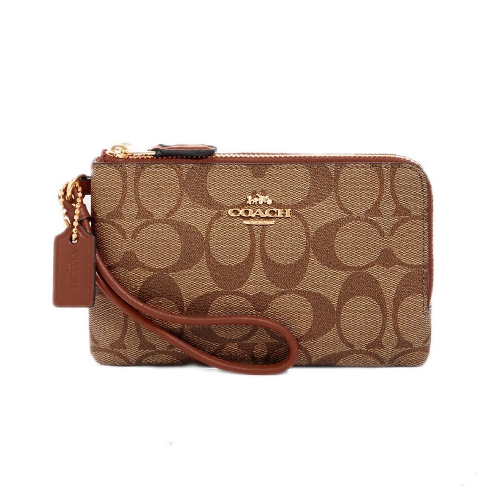 🆕 Double Corner Zip Wristlet In Signature Canvas